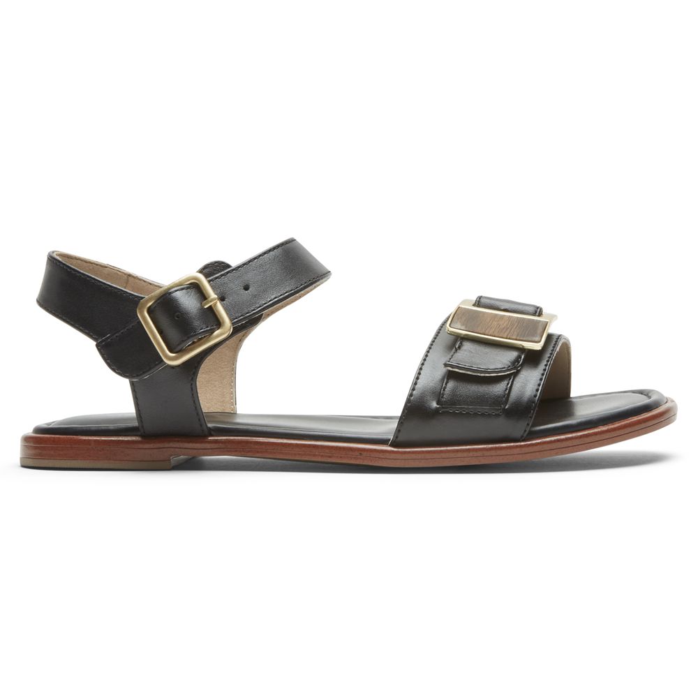 Rockport Canada Total Motion Zadie Buckle - Womens Sandals Black (GNP938165)